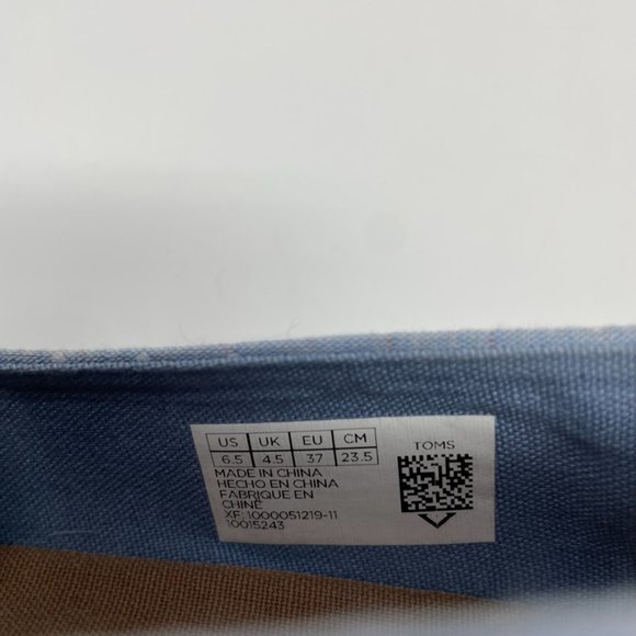 TOMS Womens Avalon Sneaker Shoe Blue Polka Dot Sz 6.5 - Picture 8 of 8